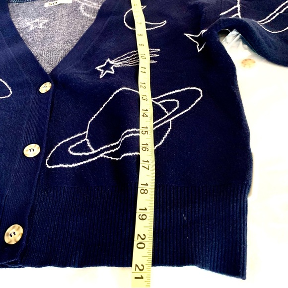 Button-Front Cardigan, Universe, Blue/White, Sz M by SO®, NEW, Astrology - Picture 11 of 13